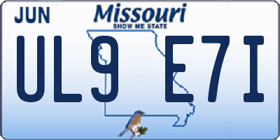 MO license plate UL9E7I