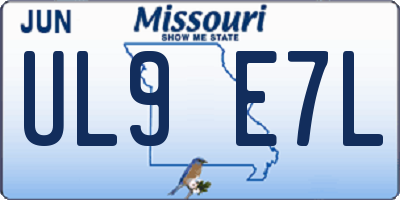 MO license plate UL9E7L