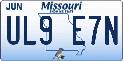 MO license plate UL9E7N