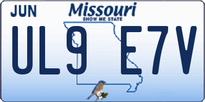 MO license plate UL9E7V