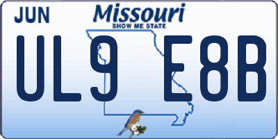 MO license plate UL9E8B
