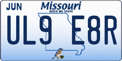 MO license plate UL9E8R