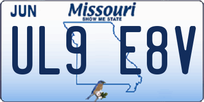 MO license plate UL9E8V