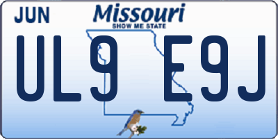 MO license plate UL9E9J
