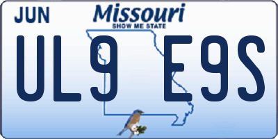 MO license plate UL9E9S
