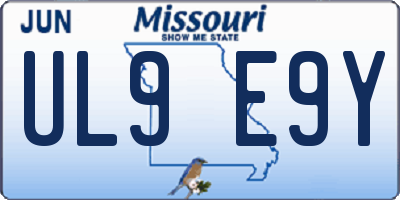 MO license plate UL9E9Y