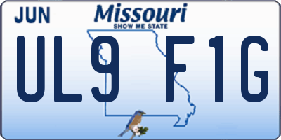 MO license plate UL9F1G