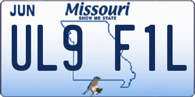 MO license plate UL9F1L