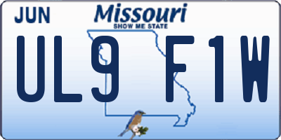 MO license plate UL9F1W