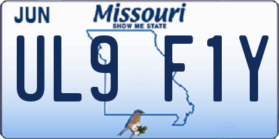 MO license plate UL9F1Y