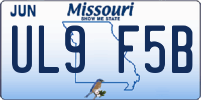 MO license plate UL9F5B