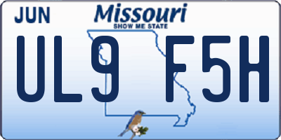 MO license plate UL9F5H