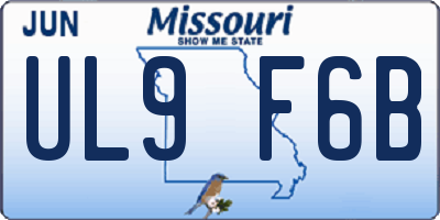 MO license plate UL9F6B