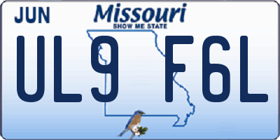 MO license plate UL9F6L