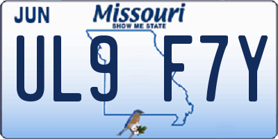 MO license plate UL9F7Y