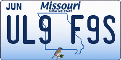 MO license plate UL9F9S