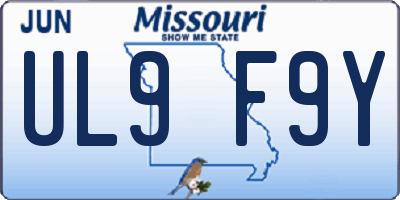 MO license plate UL9F9Y