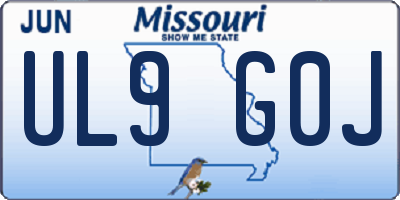 MO license plate UL9G0J