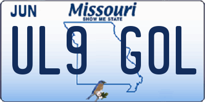 MO license plate UL9G0L
