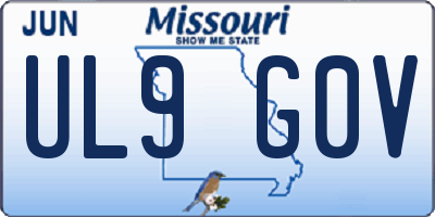 MO license plate UL9G0V