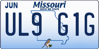 MO license plate UL9G1G