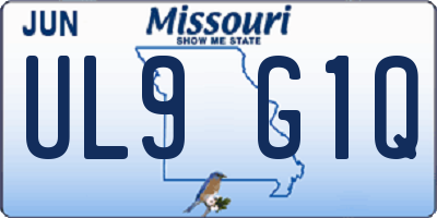 MO license plate UL9G1Q