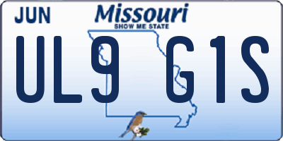 MO license plate UL9G1S