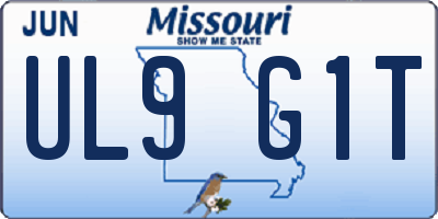MO license plate UL9G1T