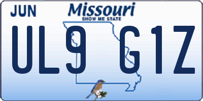 MO license plate UL9G1Z