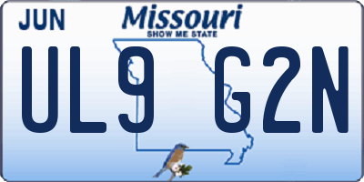 MO license plate UL9G2N