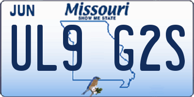 MO license plate UL9G2S