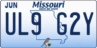 MO license plate UL9G2Y