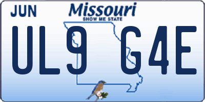 MO license plate UL9G4E