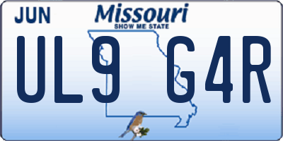 MO license plate UL9G4R