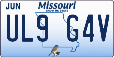 MO license plate UL9G4V