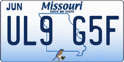 MO license plate UL9G5F