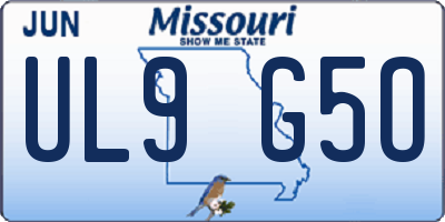 MO license plate UL9G5O