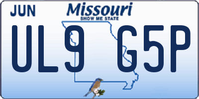 MO license plate UL9G5P