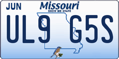MO license plate UL9G5S