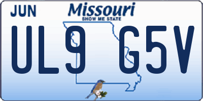 MO license plate UL9G5V
