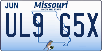 MO license plate UL9G5X