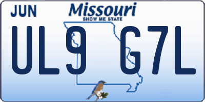MO license plate UL9G7L