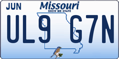 MO license plate UL9G7N