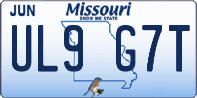 MO license plate UL9G7T