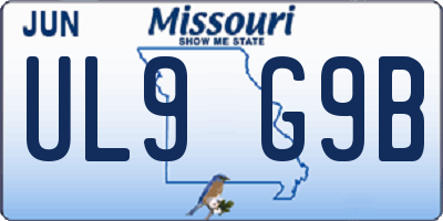 MO license plate UL9G9B