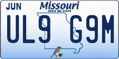 MO license plate UL9G9M