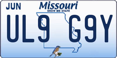 MO license plate UL9G9Y