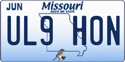 MO license plate UL9H0N