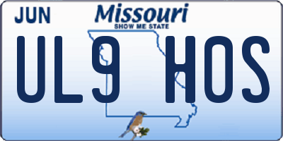 MO license plate UL9H0S