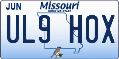MO license plate UL9H0X